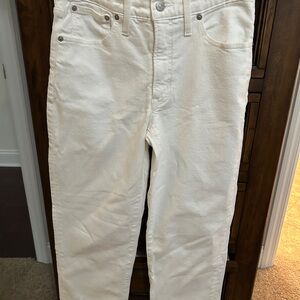 Madewell mid rise perfect vintage straight jeans in white
